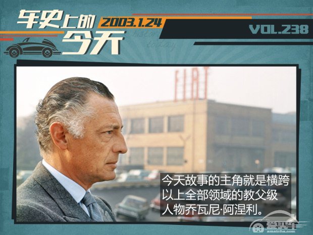 车史上的1月24日 意大利汽车教父逝世