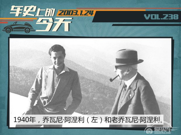 车史上的1月24日 意大利汽车教父逝世