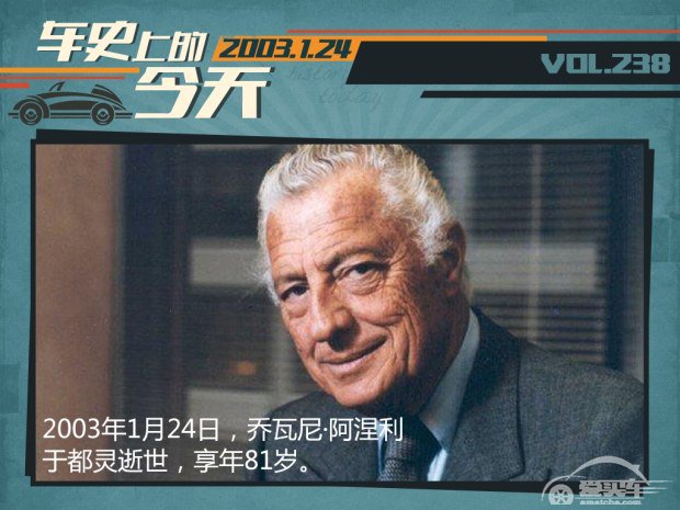 车史上的1月24日 意大利汽车教父逝世