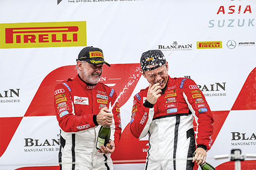  奥迪R8 LMS GT4赛车连续登上宝珀GT世界挑战赛亚洲杯领奖台 