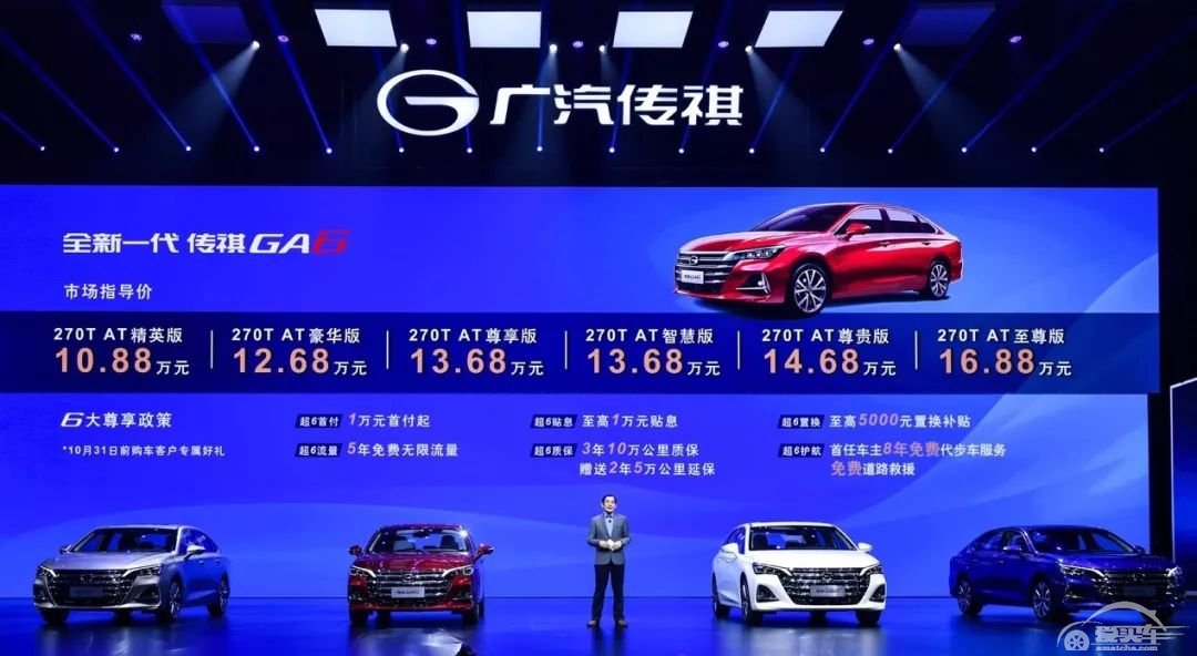 全新一代传祺GA6上市，尺寸超雅阁凯美瑞，卖A级车的价格！