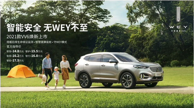  国潮典范 2021款WEY VV6黑科技加持 做最安全的SUV标杆 