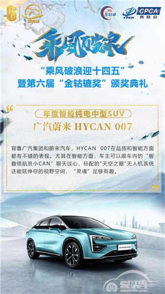 年度智能纯电中型SUV：广汽蔚来 HYCAN 007