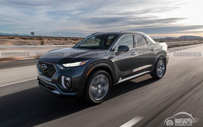 现代首款皮卡车型效果图曝光 与胜达SUV共享平台与技术