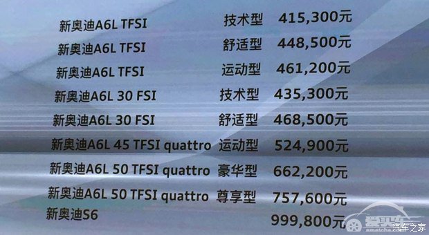 为降成本换双离合 解读新款奥迪A6L变化