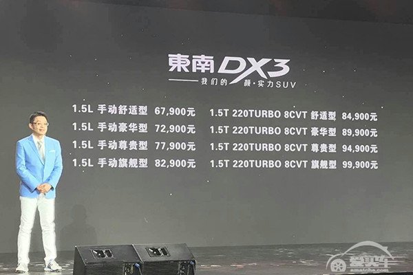 售6.79-9.99万元，东南DX3正式上市