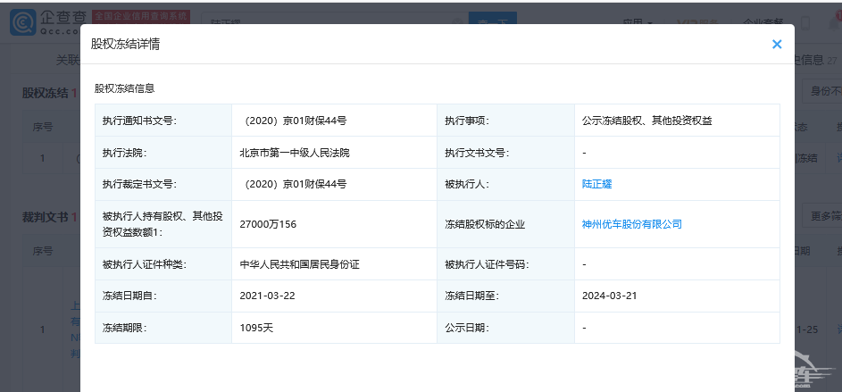 每日大事报：前拜腾CEO戴雷将加盟恒大，神州陆正耀2.7亿股权被冻结